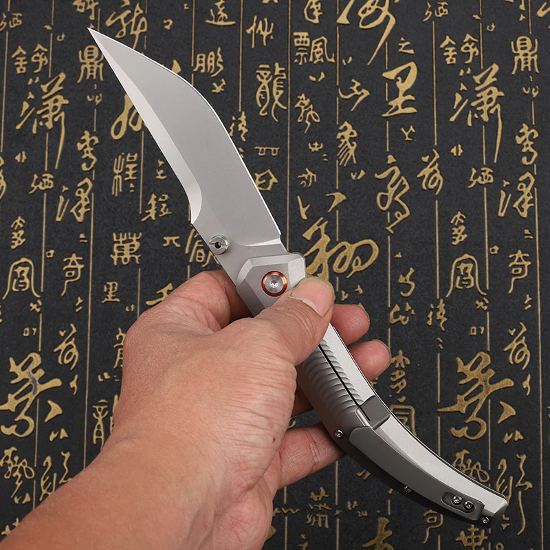 Couteau pliant 14C28N manche titane 218 mm – Image 10