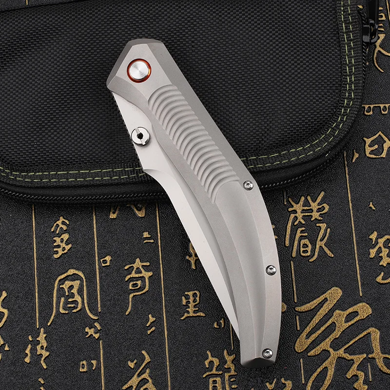 Couteau pliant 14C28N manche titane 218 mm – Image 6