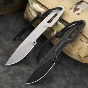 Mini couteau inox porte-clés – Lame fixe EDC outdoor