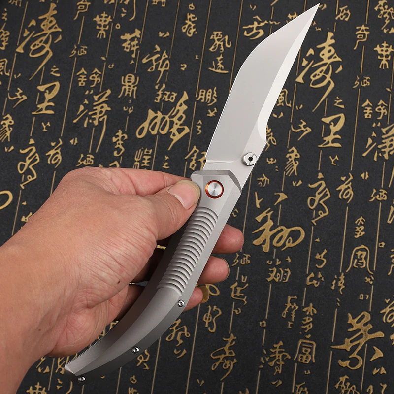 Couteau pliant 14C28N manche titane 218 mm – Image 11