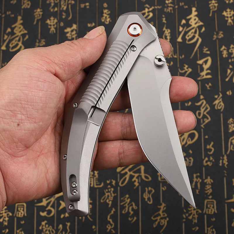 Couteau pliant 14C28N manche titane 218 mm – Image 14