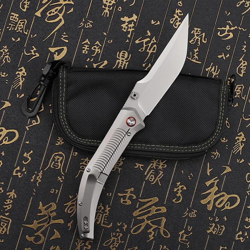 Couteau pliant 14C28N manche titane 218 mm – Image 2