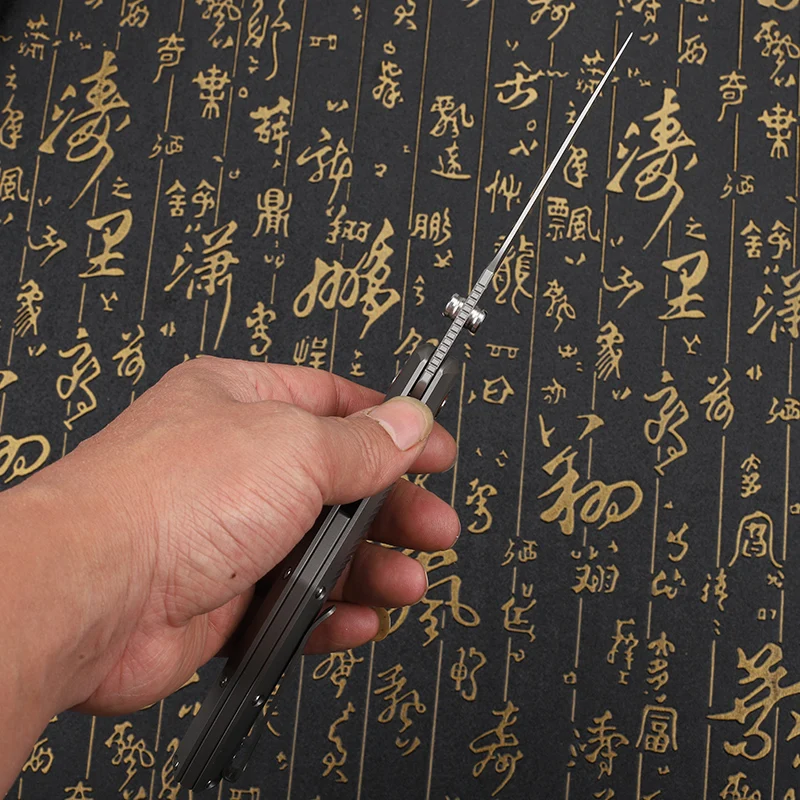 Couteau pliant 14C28N manche titane 218 mm – Image 12