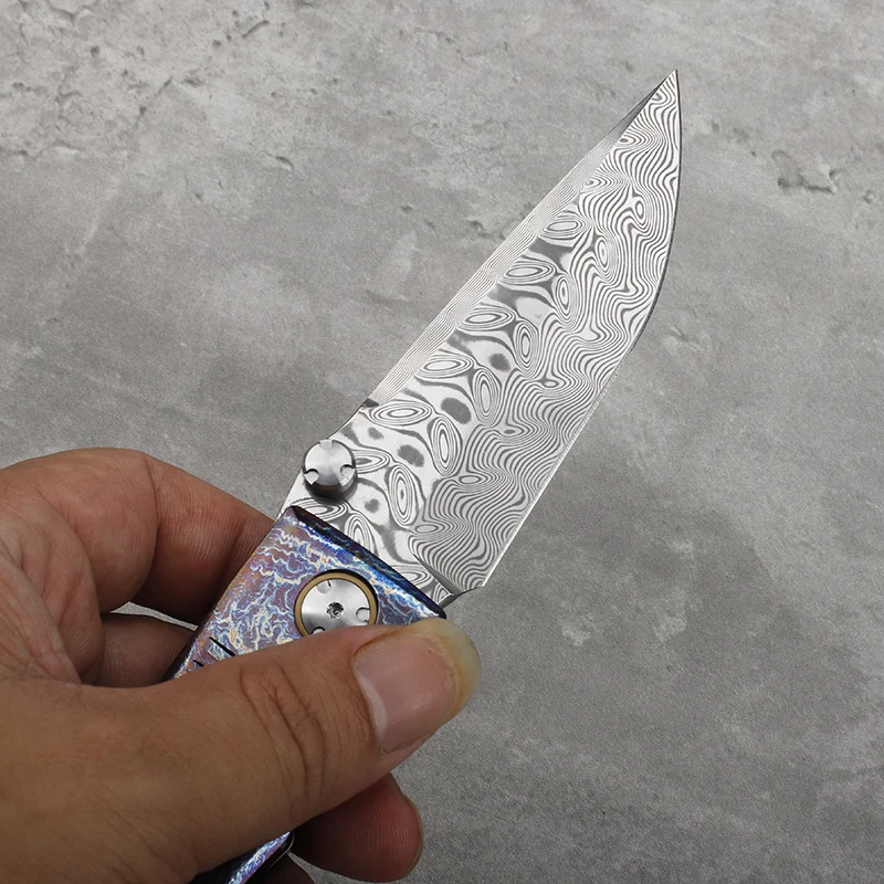 Couteau pliant Damas VG10 titane – Image 14