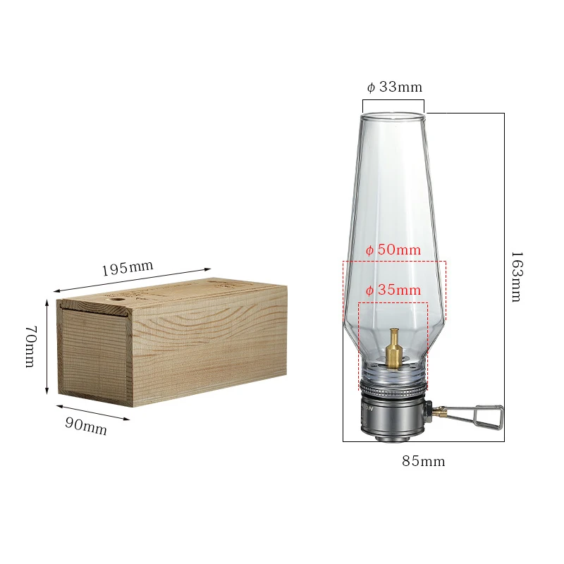 Lampe à gaz camping avec coffret bois – Image 4