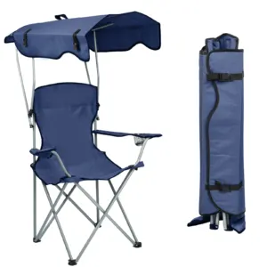 Chaise pliante avec pare-soleil camping