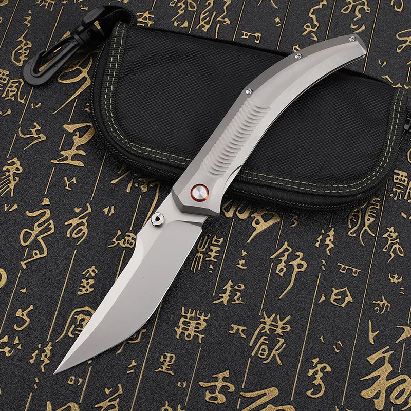 Couteau pliant 14C28N manche titane 218 mm – Image 7