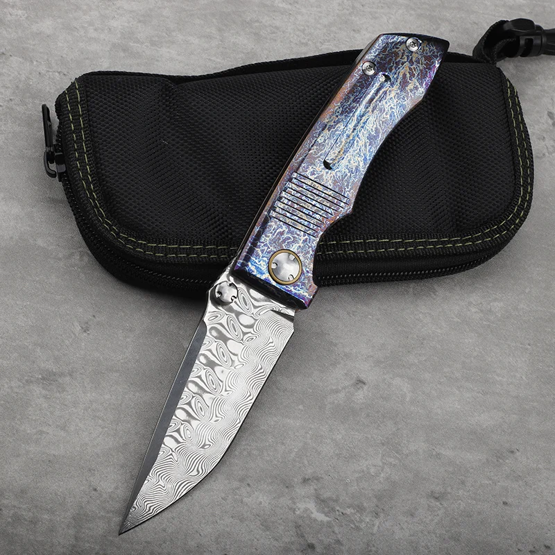 Couteau pliant Damas VG10 titane – Image 10