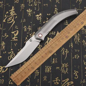 Couteau pliant 14C28N manche titane 218 mm