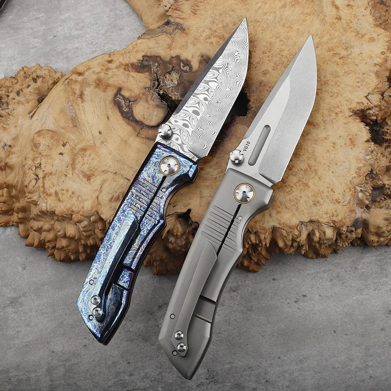 Couteau pliant Damas VG10 titane – Image 11