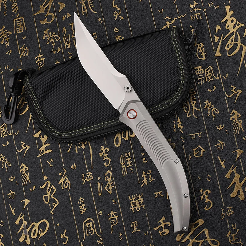 Couteau pliant 14C28N manche titane 218 mm – Image 8