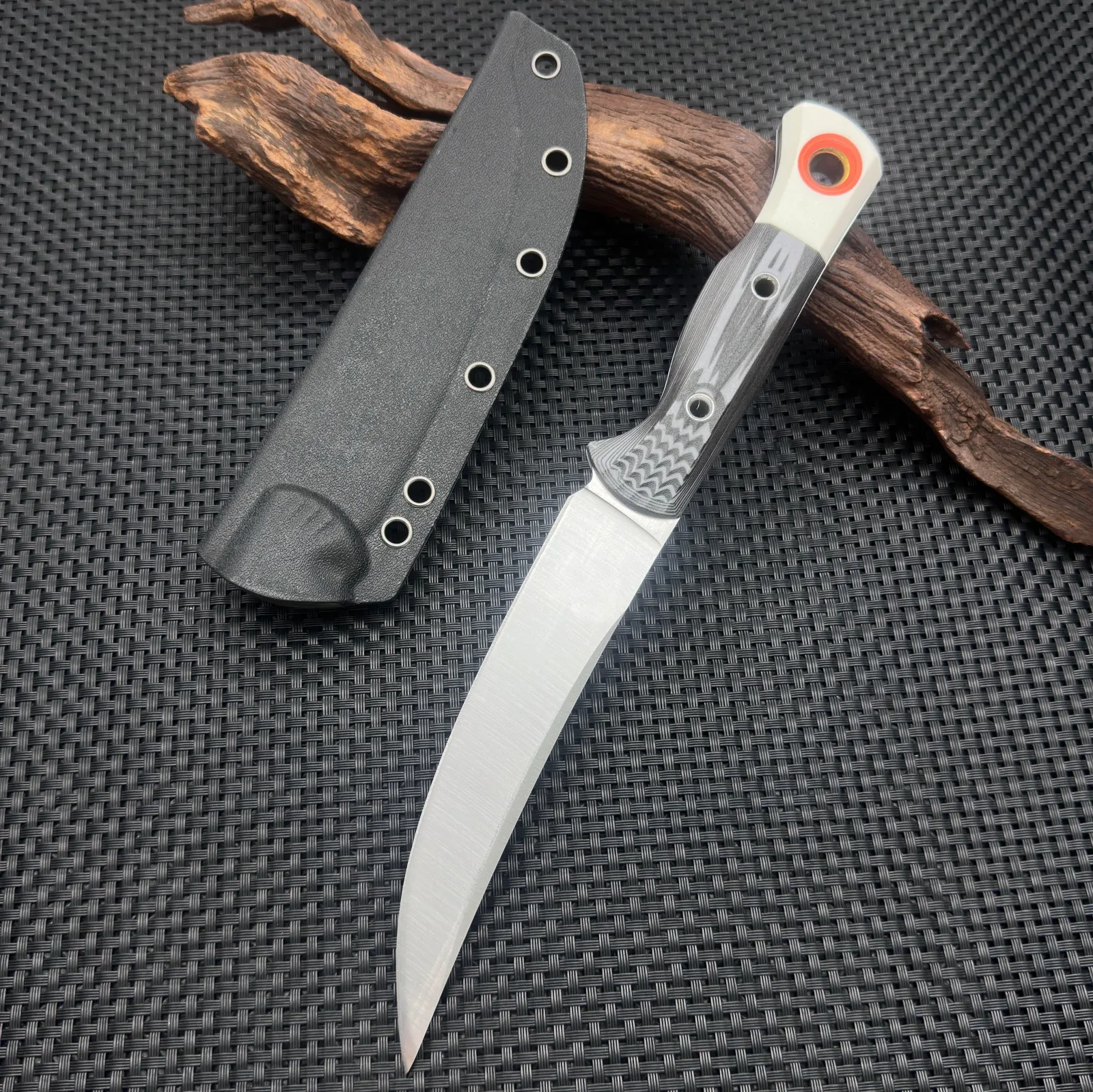 Couteau fixe chasse 19 cm lame courbe camping – Image 8