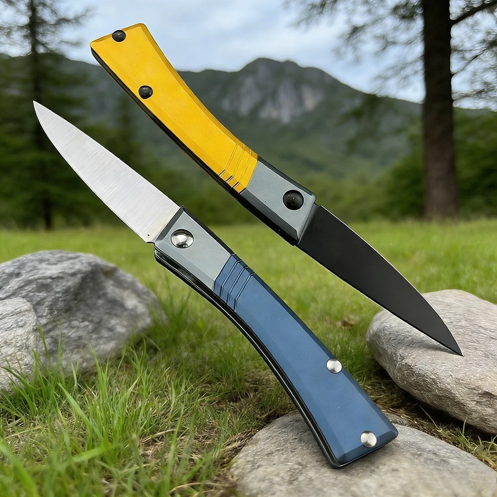 Couteau pliant EDC D2 aluminium camping bushcraft