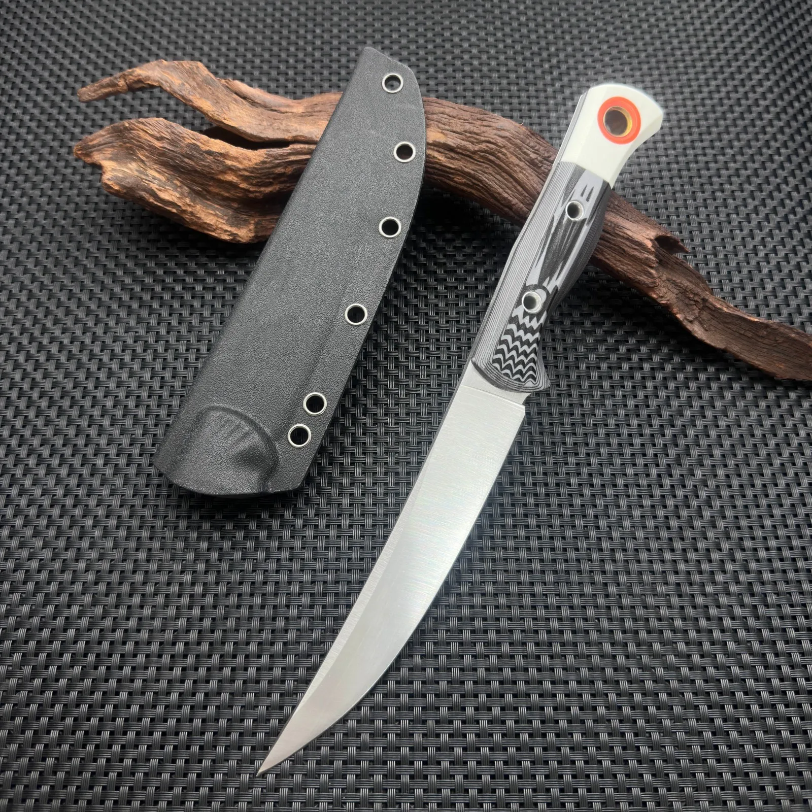 Couteau fixe chasse 19 cm lame courbe camping – Image 3