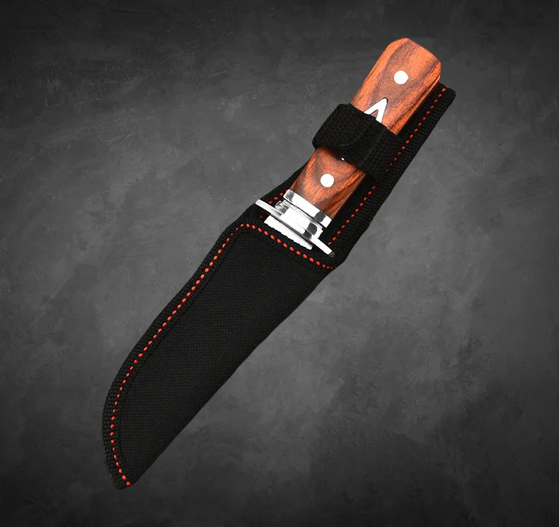 Couteau fixe 19 cm manche bois camping randonnée – Image 4