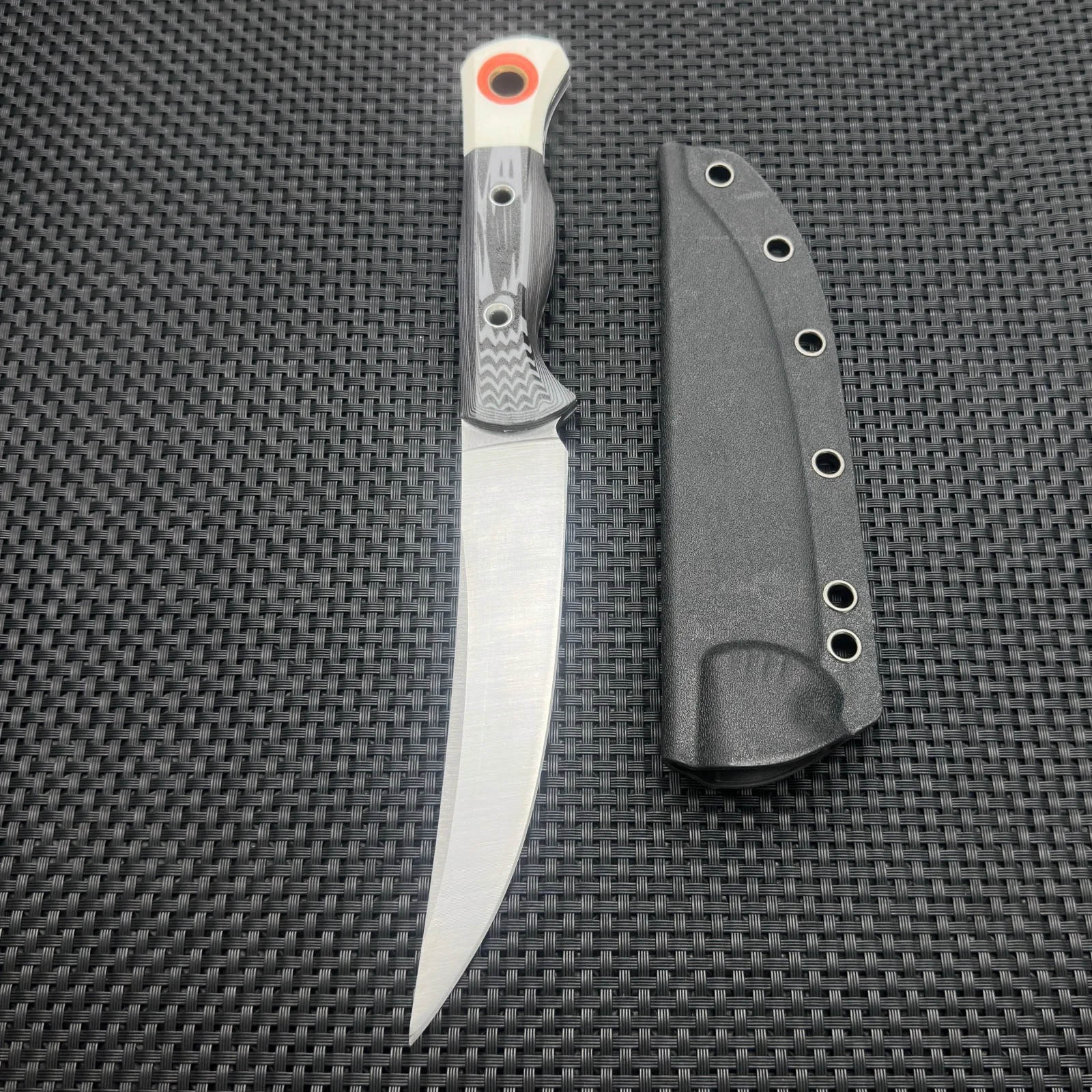 Couteau fixe chasse 19 cm lame courbe camping – Image 10