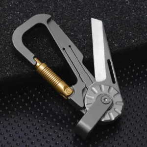 Mini couteau EDC mousqueton titane porte clés