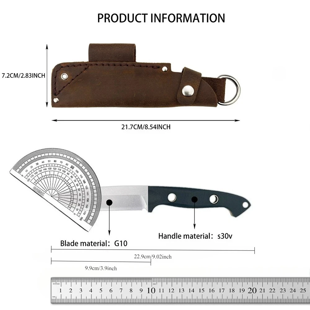 Couteau fixe D2 G10 22,9 cm bushcraft camping – Image 6