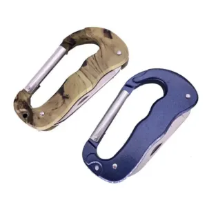 Mousqueton multifonction couteau LED camping EDC