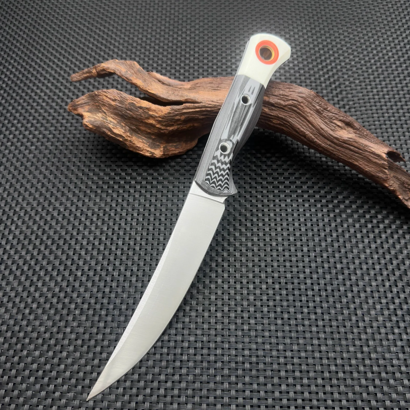 Couteau fixe chasse 19 cm lame courbe camping