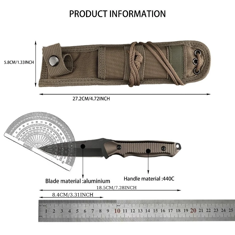 Couteau bushcraft 440C lame fixe camping survie – Image 6