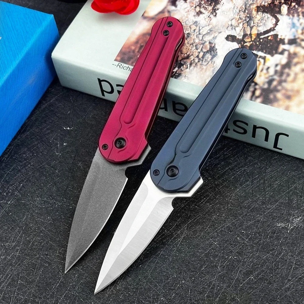 Couteau pliant D2 aluminium 17 cm EDC camping – Image 2