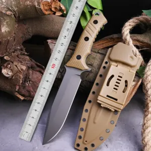 Couteau lame fixe camping survie acier inoxydable