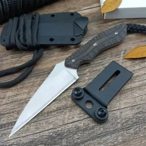 Couteau compact 8Cr13Mov lame fixe EDC camping