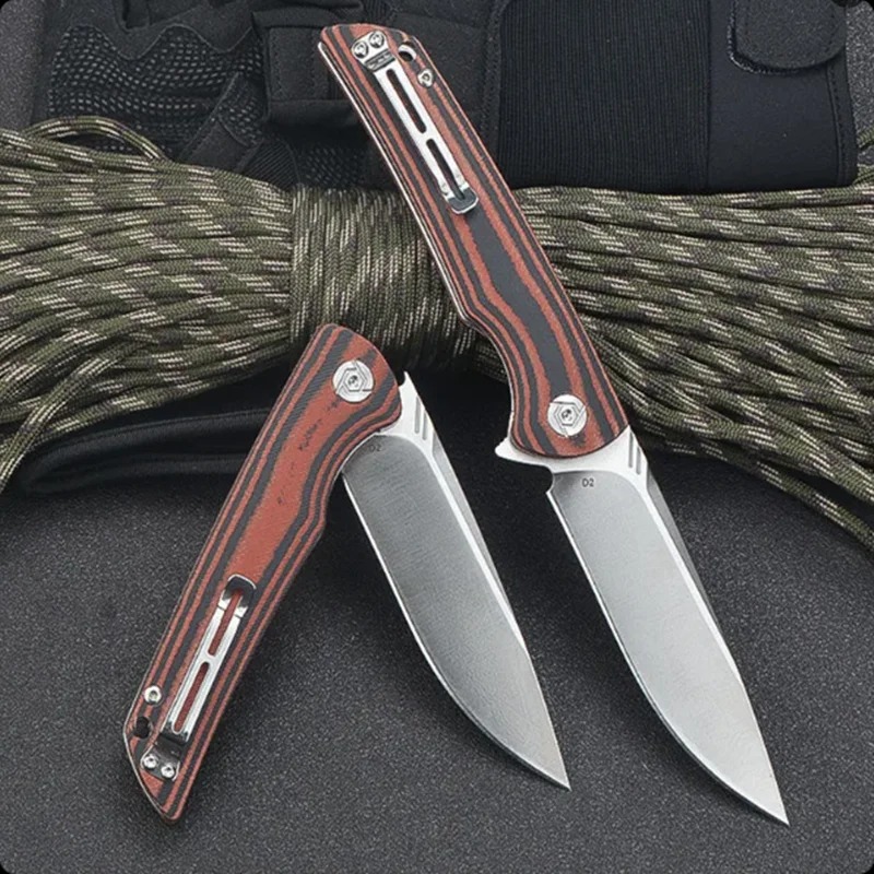 Couteau pliant D2 micarta 21,2 cm EDC camping – Image 5