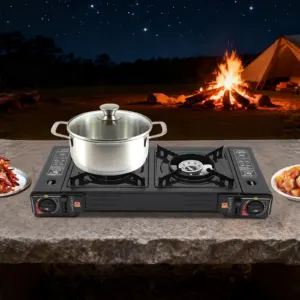 Réchaud Double Brûleur 2500W : Valise Portable de Camping