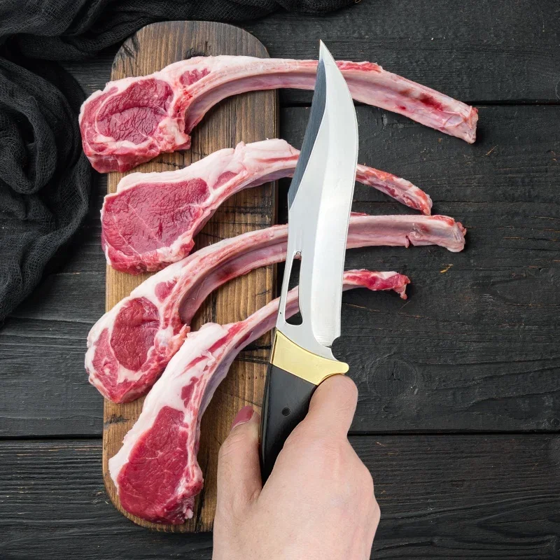 Couteau de Boucher 24cm : Lame Épaisse 3.4mm et Étui Cuir Pro – Image 4