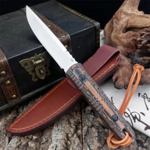 Outil EDC 22 cm : Acier D2, Manche G10 & Étui Cuir PU