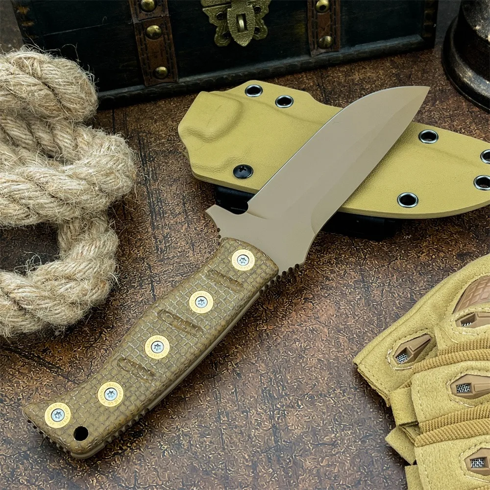 Couteau Survie D2 & Micarta : Lame 9.9cm Pleine Soie 4.7mm – Image 10