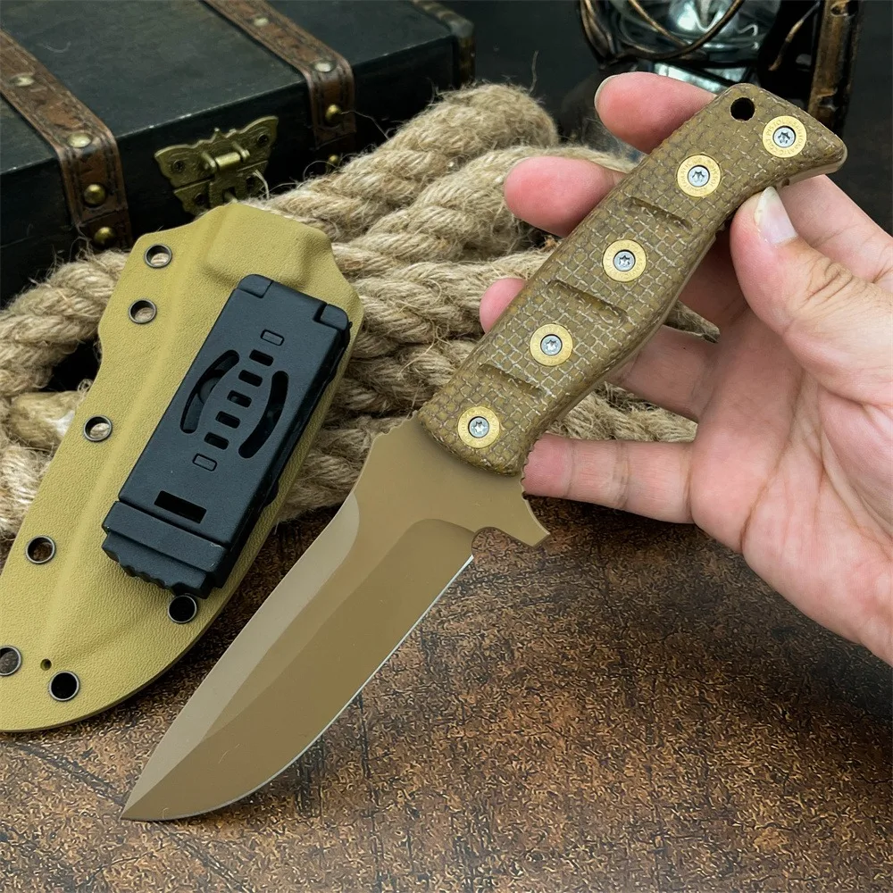 Couteau Survie D2 & Micarta : Lame 9.9cm Pleine Soie 4.7mm – Image 5