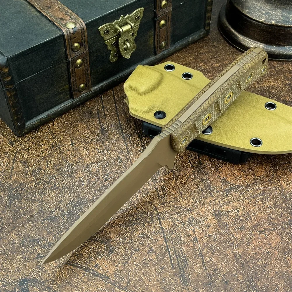 Couteau Survie D2 & Micarta : Lame 9.9cm Pleine Soie 4.7mm – Image 2