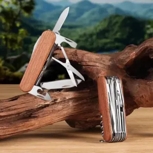 Couteau Suisse EDC 16-en-1 : Inox & Manche Bois Pro