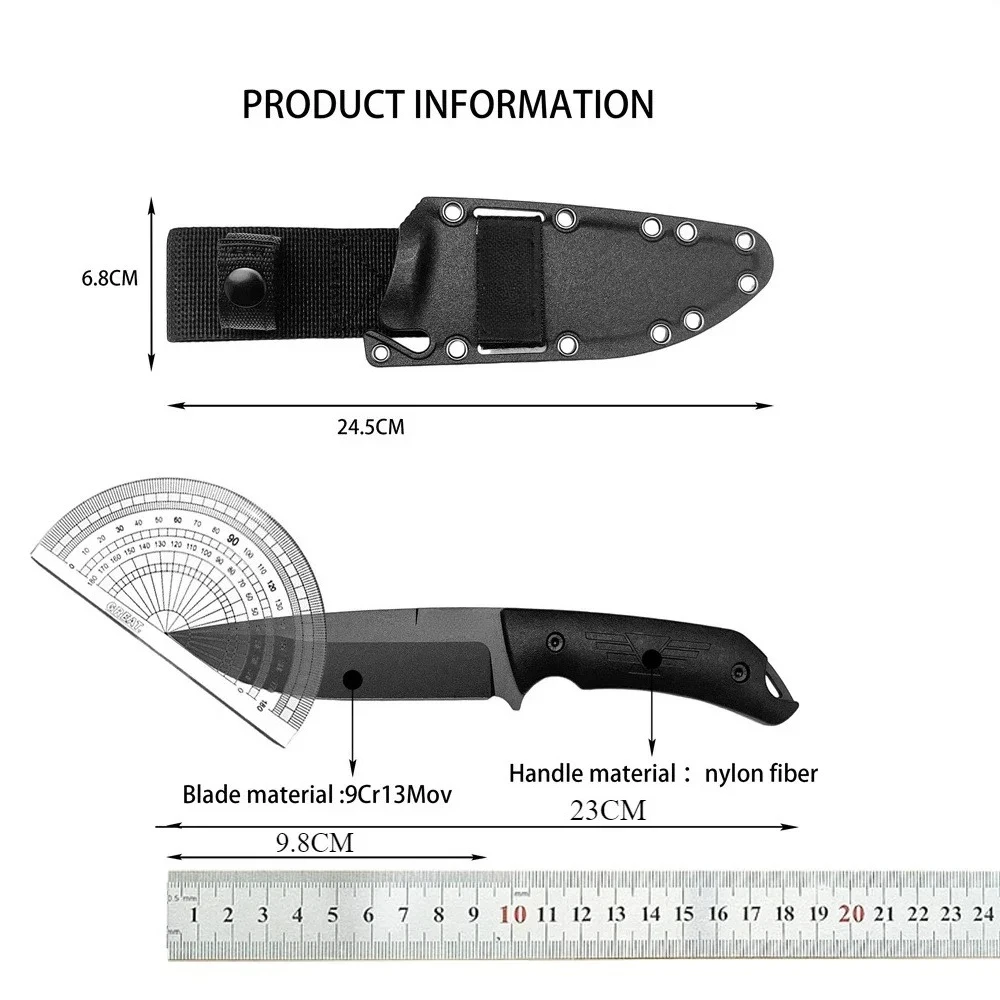 Couteau de Survie 9Cr13Mov : Lame 4mm & Manche Nylon 23cm – Image 6