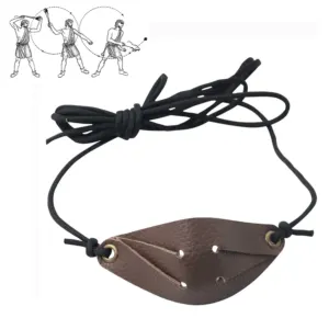 Élingue de Berger en Cuir : Outil de Lancer Traditionnel EDC