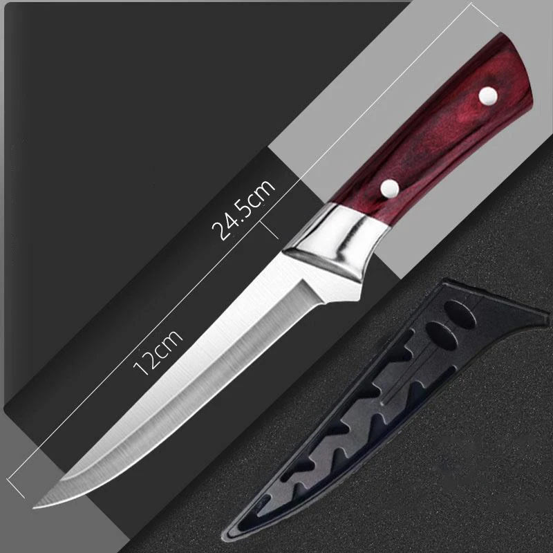 Couteau de Boucher 24cm : Lame Épaisse 3.4mm et Étui Cuir Pro – Image 6