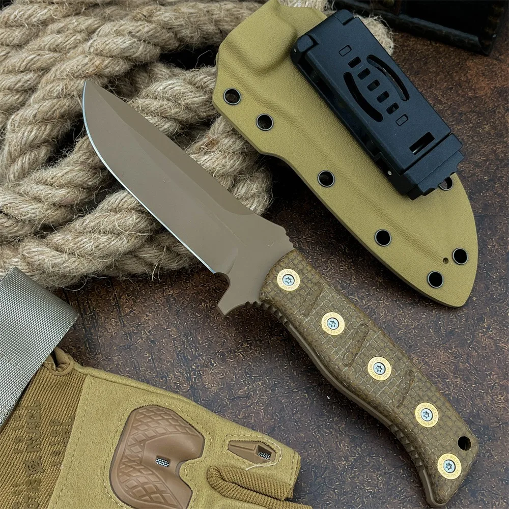 Couteau Survie D2 & Micarta : Lame 9.9cm Pleine Soie 4.7mm – Image 7