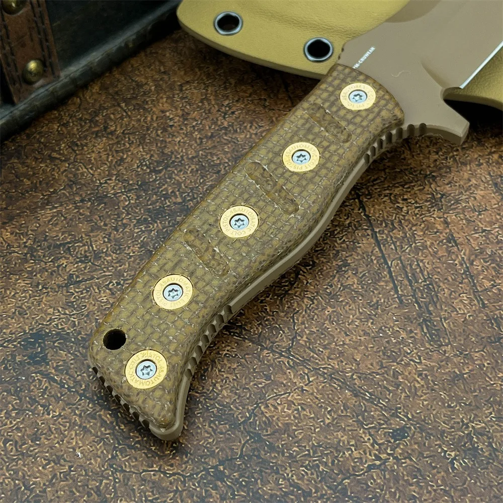 Couteau Survie D2 & Micarta : Lame 9.9cm Pleine Soie 4.7mm – Image 4