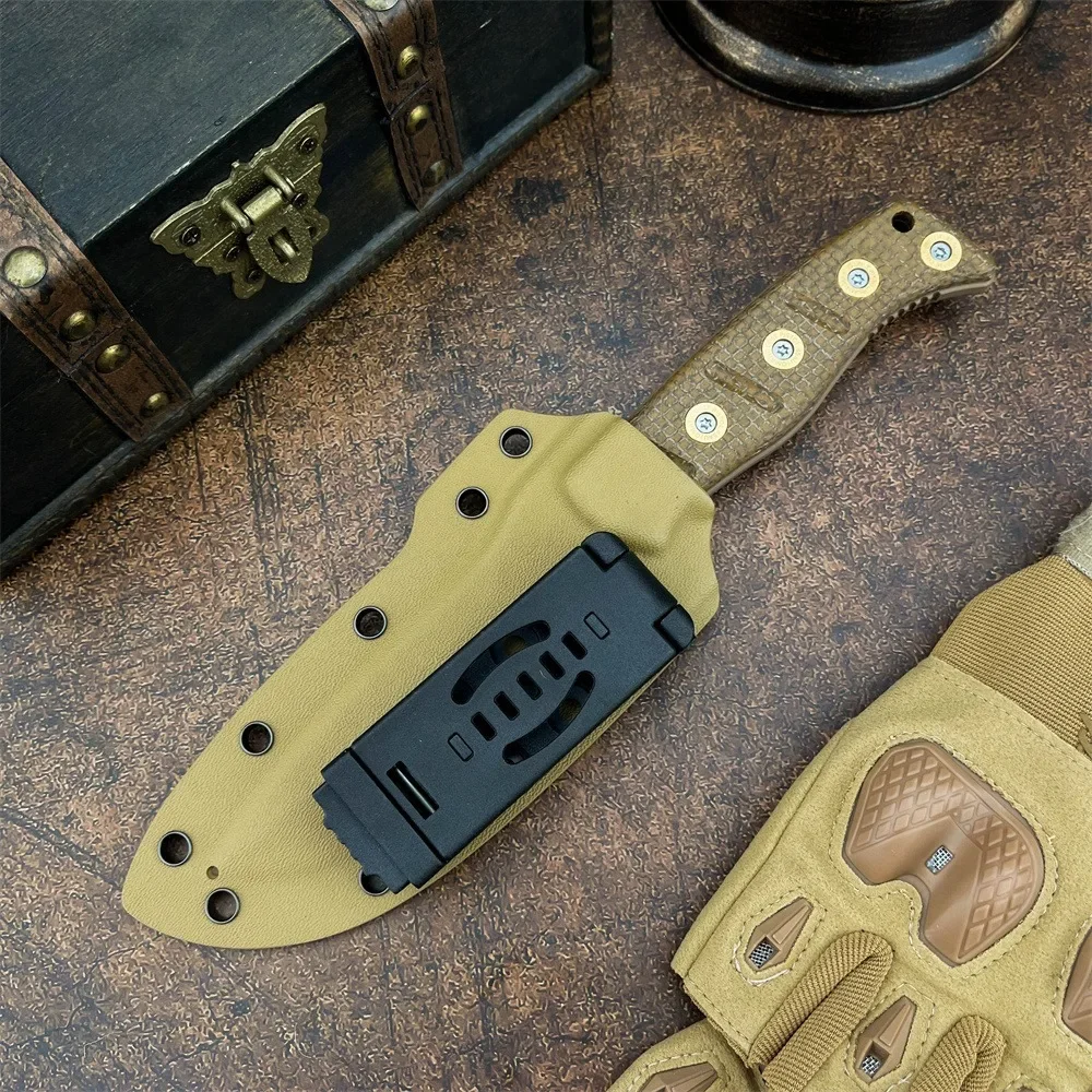 Couteau Survie D2 & Micarta : Lame 9.9cm Pleine Soie 4.7mm – Image 8