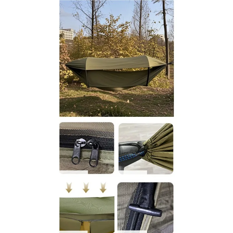 Hamac Camping avec Moustiquaire & Auvent : Nylon, 200kg – Image 9