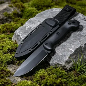 Outil Survie Fixe 22cm : Lame 4,8mm, Fibre Nylon &amp