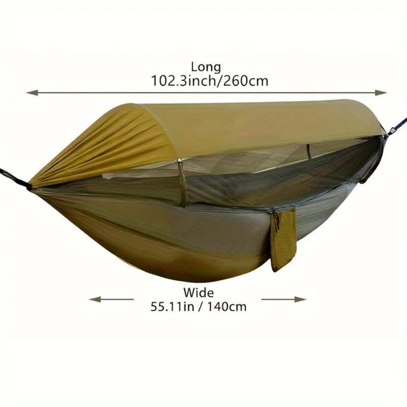 Hamac Camping avec Moustiquaire & Auvent : Nylon, 200kg – Image 4
