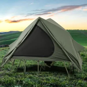 Lit de Camping 2 Pers. Hors Sol : Acier/Alu & Sac à Roulettes