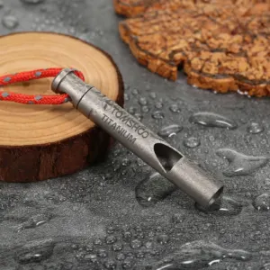Sifflet Titane Pur 9g : Signalisation Compacte & Cordon EDC